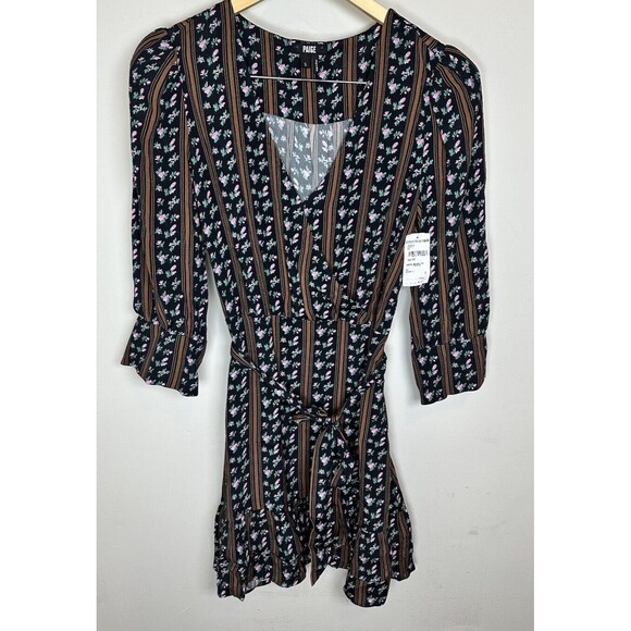 Paige Printed Floral Mini Dress Size Small Faux Wrap NWT - Picture 1 of 7